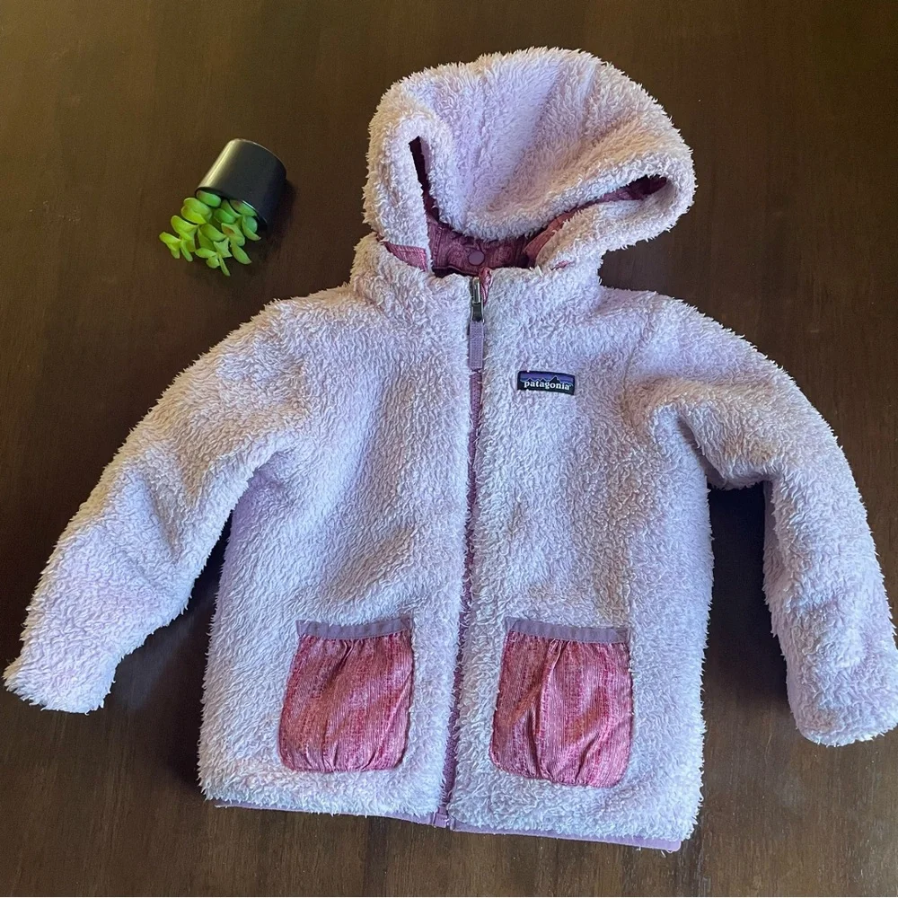 Patagonia Pink Reversible Dream Song Hoody Jacket Size 4T